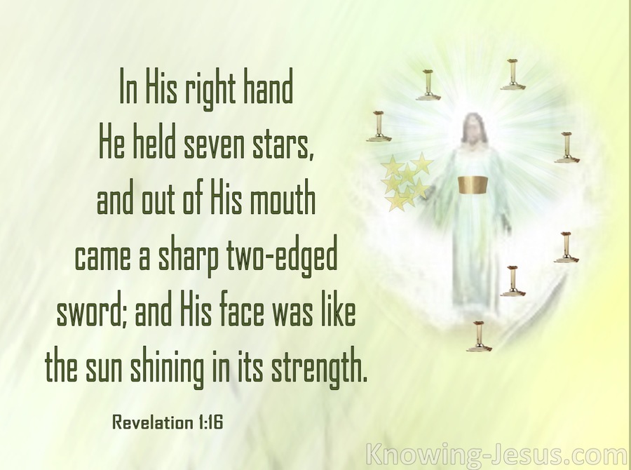 Revelation 1:16 He Held Seven Stars (green)
